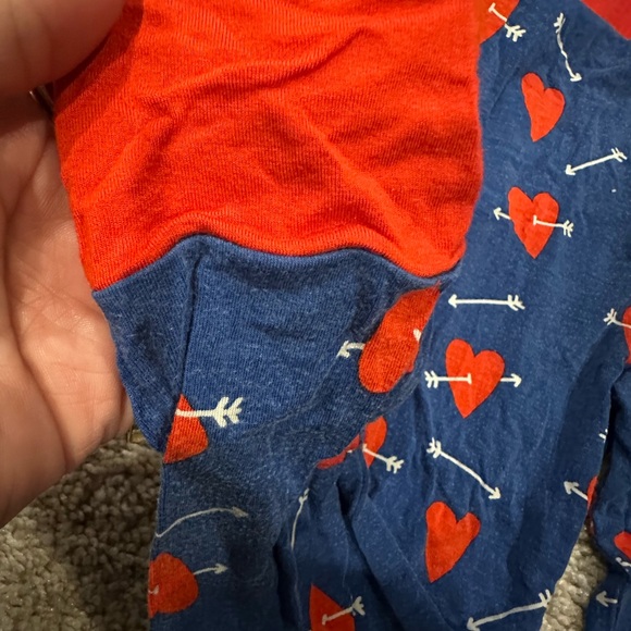 Designer- Little Bum Bums VDAY Heart Print Kids Pajama Set - Blue and Red - Picture 5 of 10